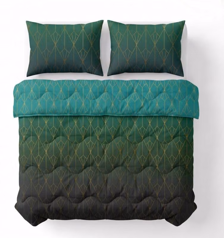 Sleeptime, coperta trapuntata "Lazy", colore verde, 200 x 220 cm