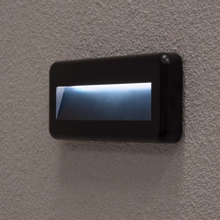 LUMILED Lampada da parete a LED 4W 440lm CCT 3000 - 6500K IP65 Impermeabile Rettangolare Nero Outdoor Indoor Illuminazione scale Moderna Lampada da parete Giardino Casa Corridoio Impermeabile Energia efficiente 230V per terrazza Balcone Facciata