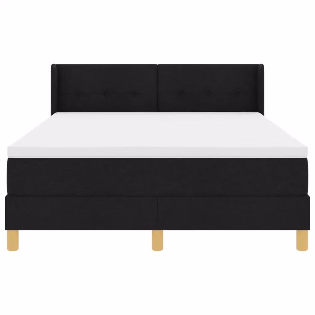Letto a molle moderno vidaXL con testiera in tessuto nero L/P: 140 x 190 cm – 2