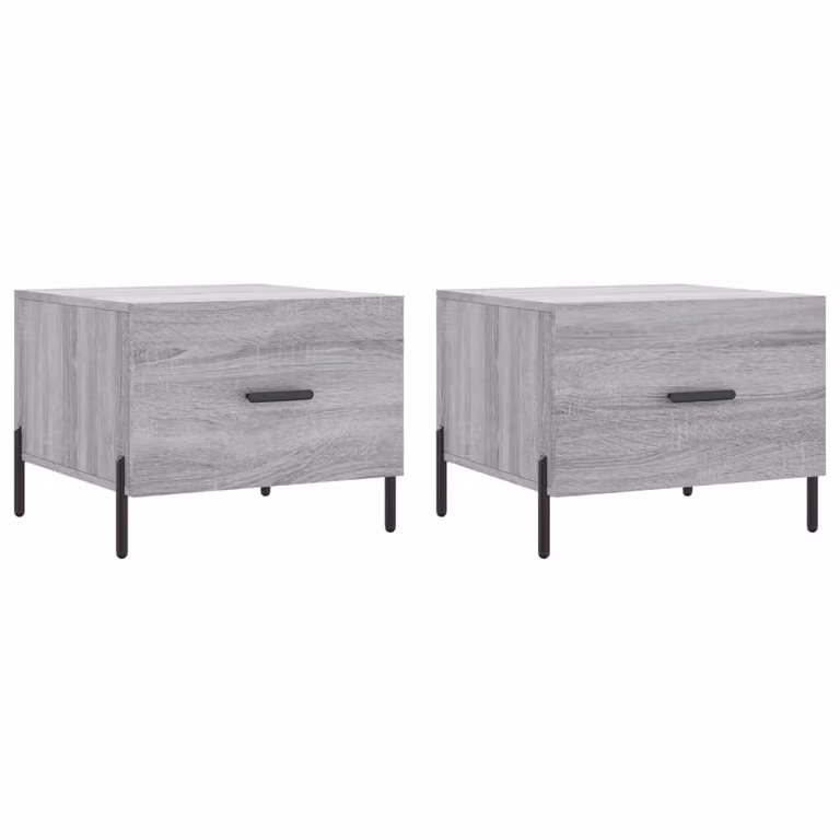 Tavolini Salotto 2pz Grigio Sonoma 50x50x40cm Legno Multistrato