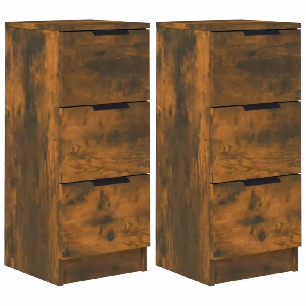 Set di 2 credenze moderne vidaXL in legno multistrato color marrone, sospese a parete, L/P/H: 30 x 30 x 70 cm – 2