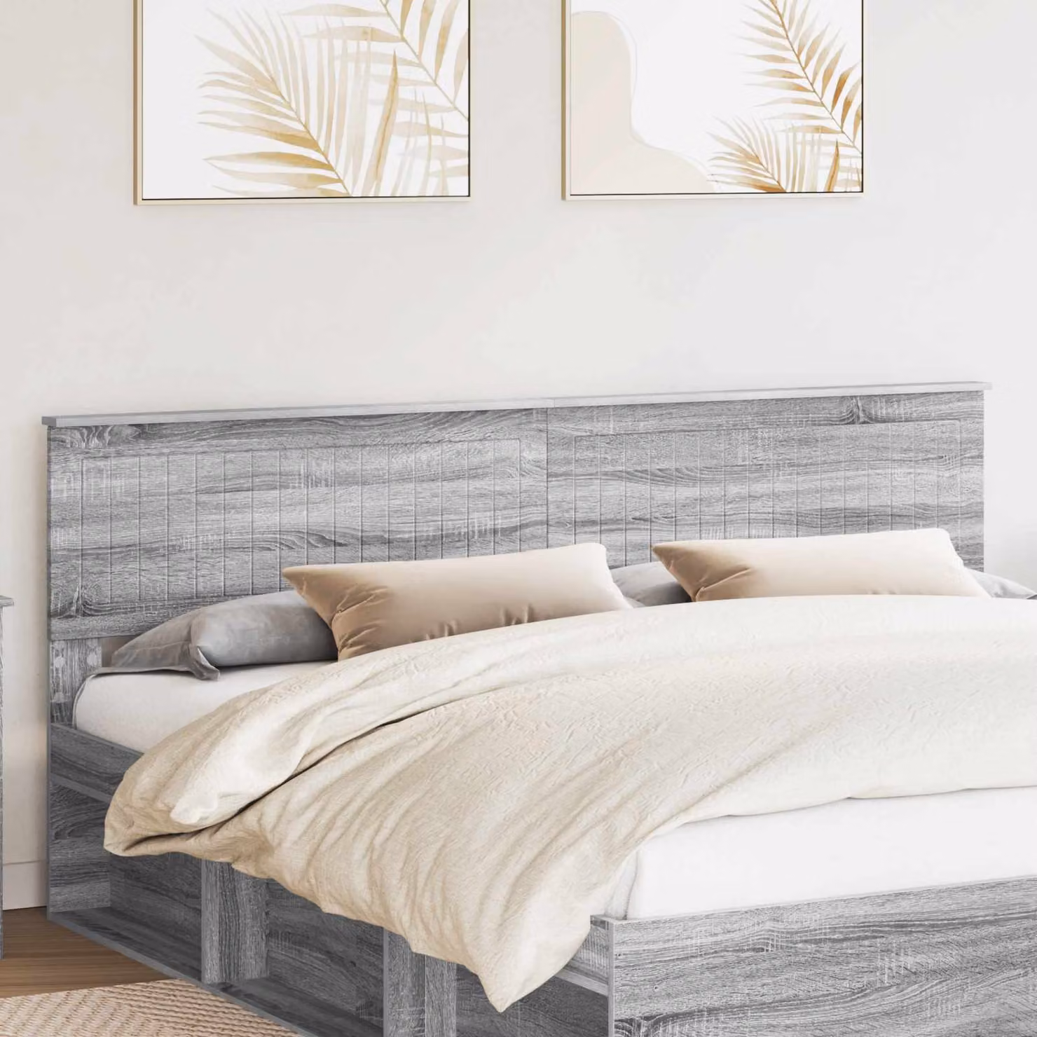Testiera per letto moderna vidaXL in legno ingegnerizzato grigio opaco