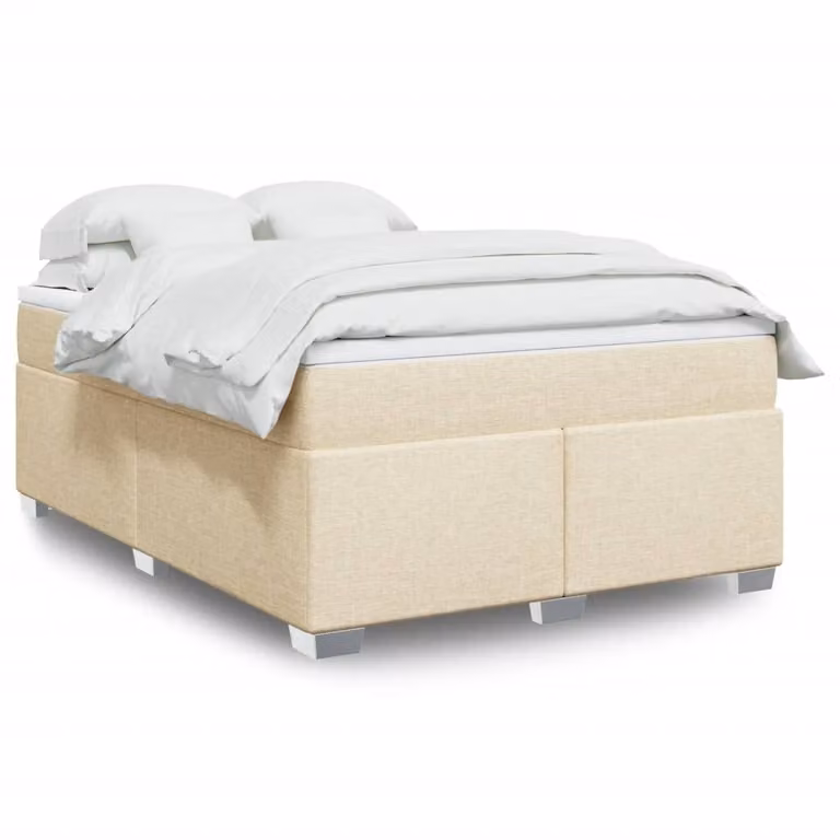 Maison Exclusive - Letto boxspring con materasso Crema 140x190 cm Tessuto