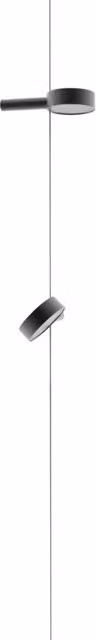 Zafferano Super O Lampada a led sospesa Nera ricaricabile e dimmerabile - 2 Moduli Luce