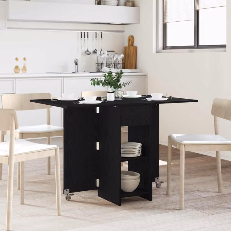 Maison Exclusive - Tavolo da pranzo, dimensioni 115 x 70 x 75 cm, realizzato in materiale composito di legno, finitura noce nero