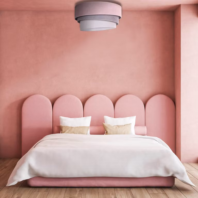 Plafoniera soffitto Pastell Trio Duolla, dimmerabile, Violetto / Fucsia / Rosa, Soggiorno / Sala da pranzo, Tessuto / Stoffa / Seta, Giovanile, Plafoniera