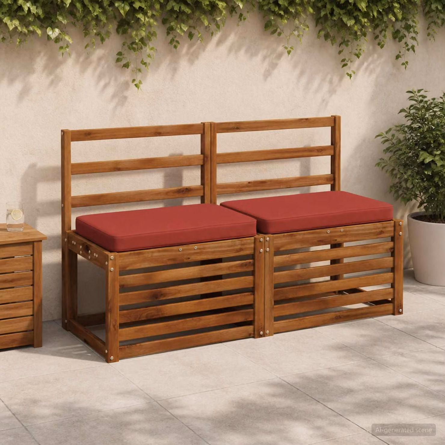 Cuscino per panchina vidaXL VUGHT rosso in poliestere con rivestimento rimovibile e resistente ai raggi UV