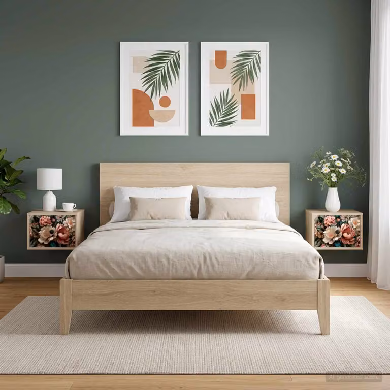 Set di 2 comodini sospesi vidaXL BORNE in Rovere Sonoma e Nero