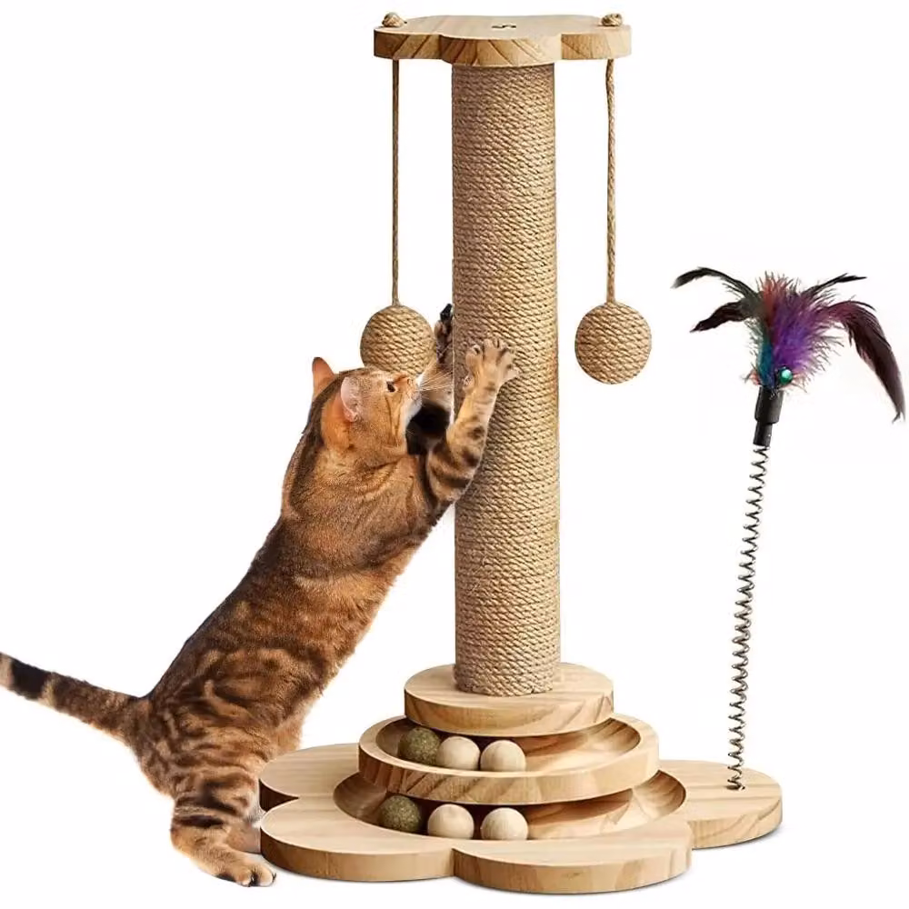 Albero per gatti - Design stabile - Base a forma di sfera - Ideale per gatti domestici - Struttura a un piano