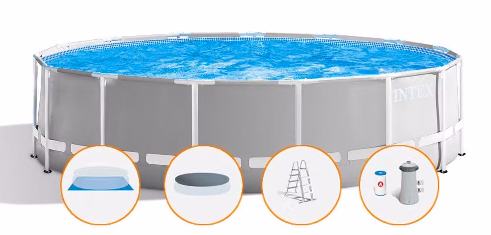 Piscina "Prism Frame" Rotonda C/Telaio Portante C/Pompa Cm.457X107H. - capacità lt.14614 - peso kg.66,4 (26724)