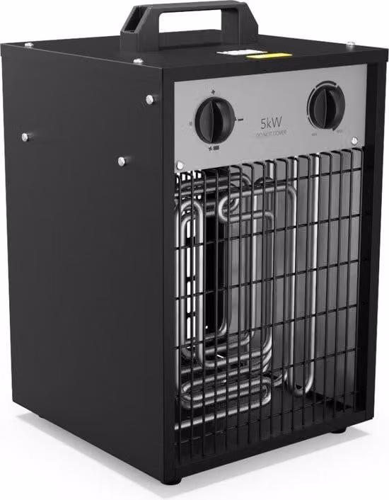 Resistenza elettrica da 5000 watt, nera, in metallo, compatta, per uso interno