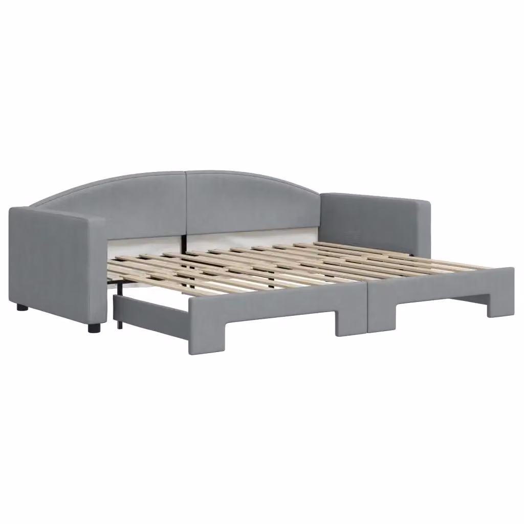 Divano Letto con Letto Estraibile vidaXL Grigio Chiaro in Tessuto con Struttura in Legno e Metallo L/P/H: 223 x 75 x 90 cm – 2