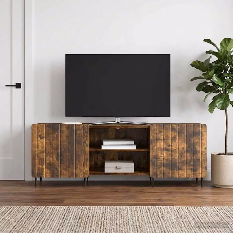 Mobile TV vidaXL in Rovere Fumo, L: 150 cm, P: 31 cm, H: 52 cm