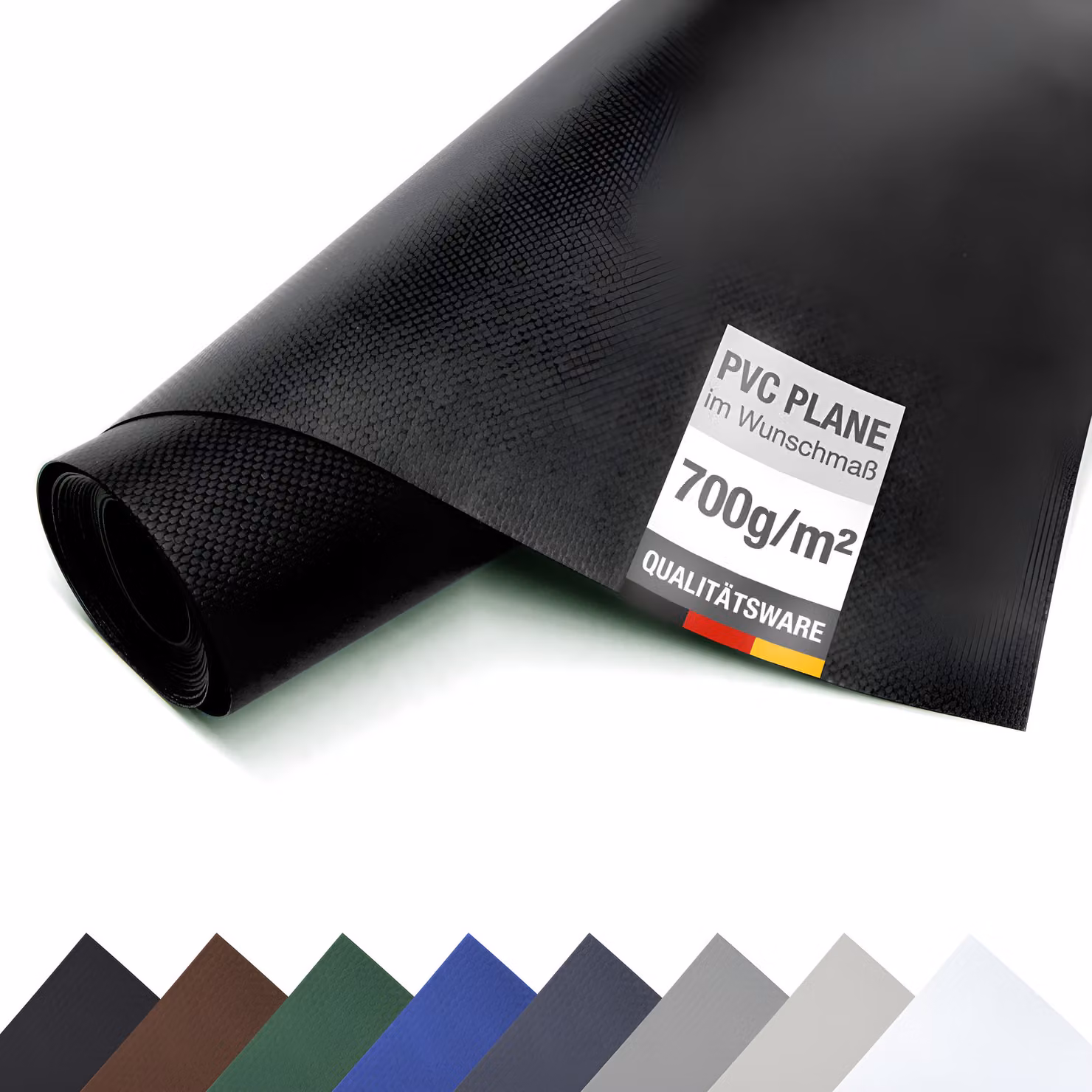 Telone PVC per camion 700 g/m² al metro Telone Premium Bache opaco (nero, 2,5m x 1m)