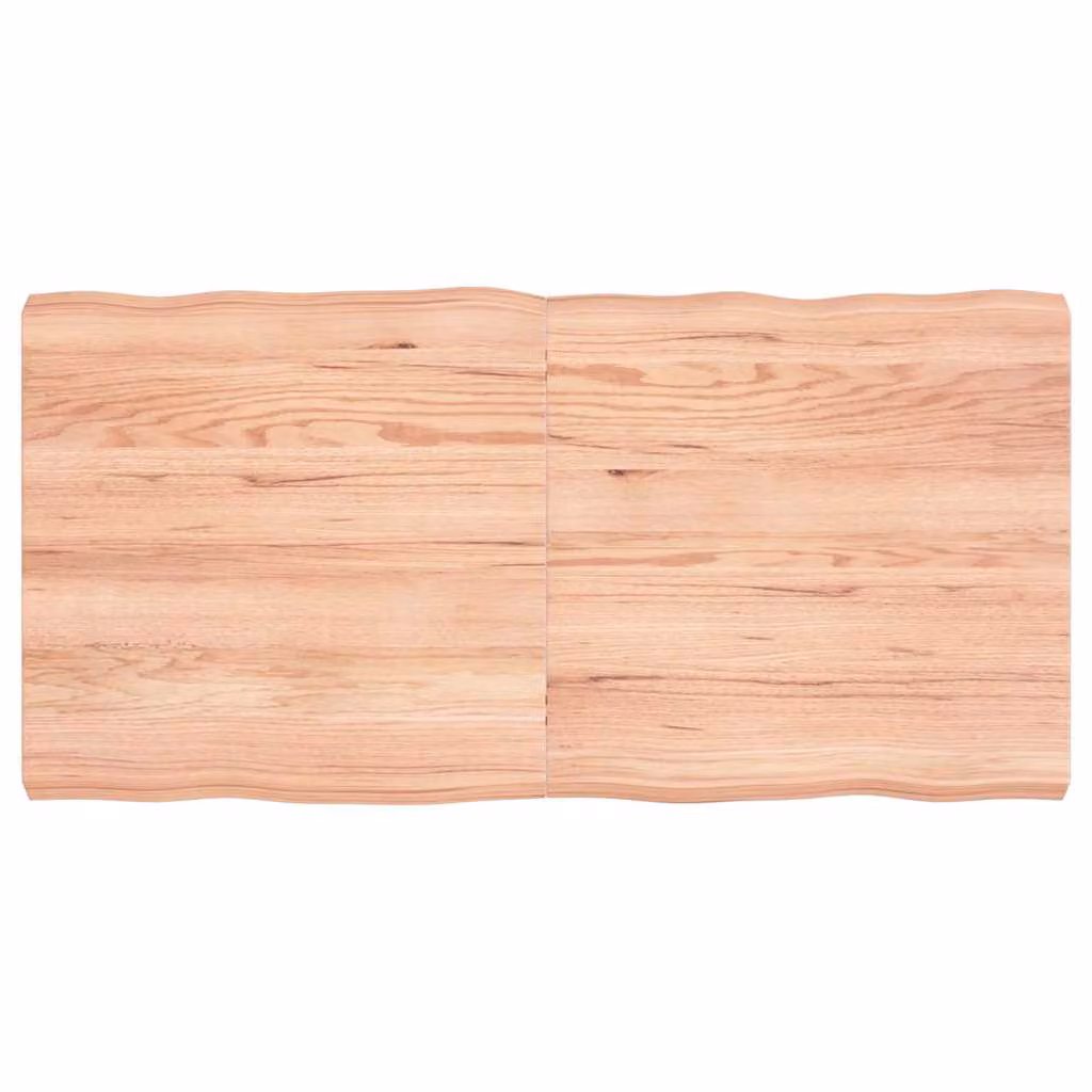 Piano Tavolo in Rovere con Bordo Naturale Marrone Chiaro vidaXL L: 120 cm, P: 60 cm, H: 2-6 cm