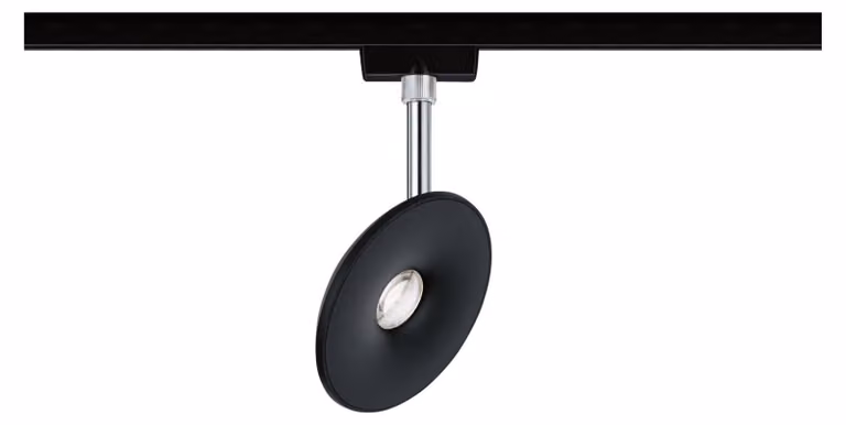 URail, faretti a binario, modello Sphere, singolo faretto, 600 lumen, 7,4W, 4000K, dimmerabile, 230V, colore nero opaco