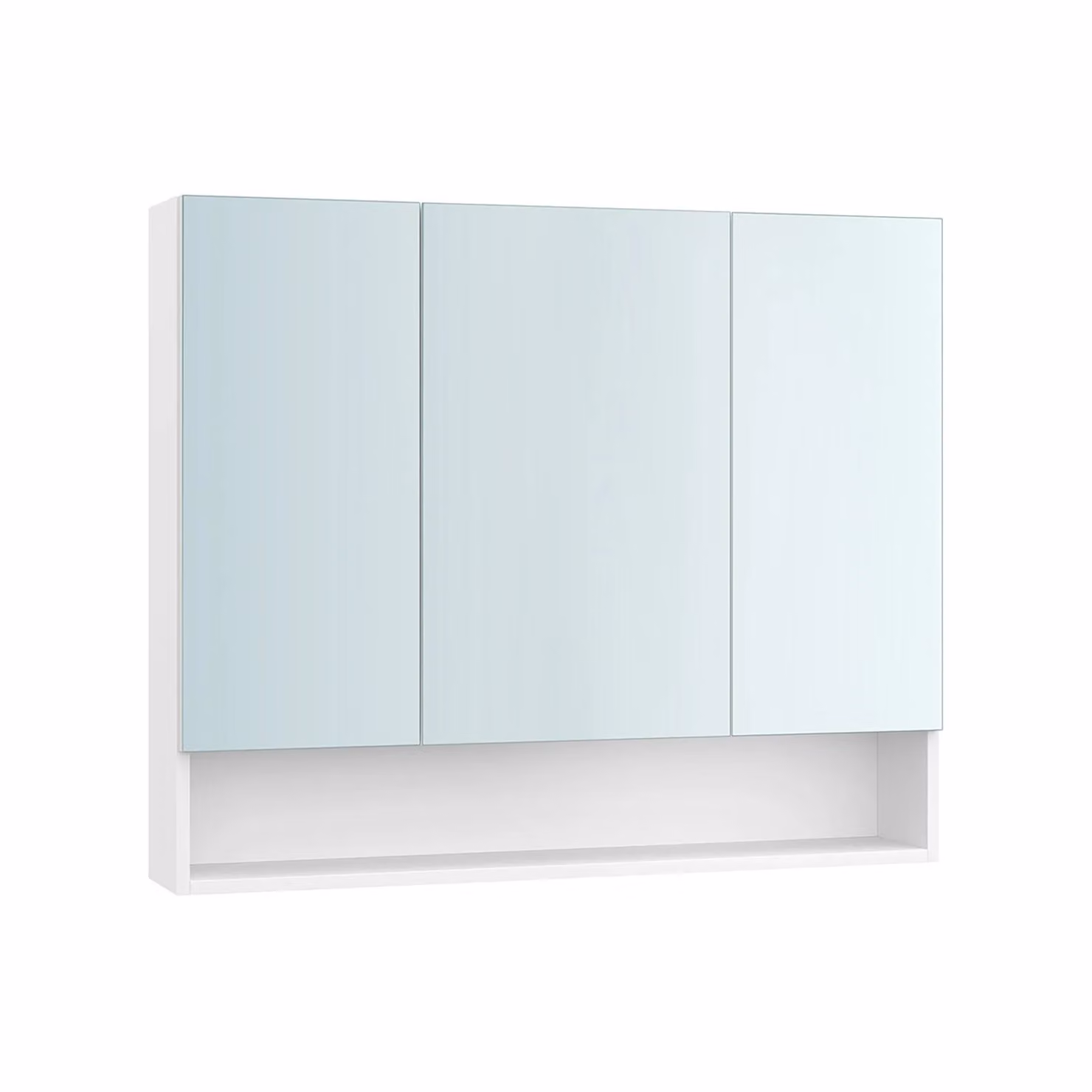 Armadietto da Bagno Mobile con Ante a Specchio 16,5 x 90 x 75 cm Bianco Nuvola