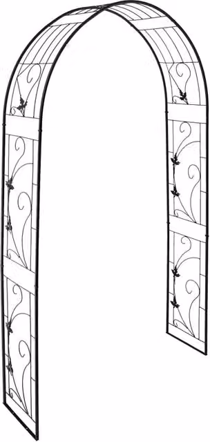 Arco per rose decorativo vintage da giardino 200 x 100 x 200 cm supporto per piante rampicanti in metallo nero 13_0012090
