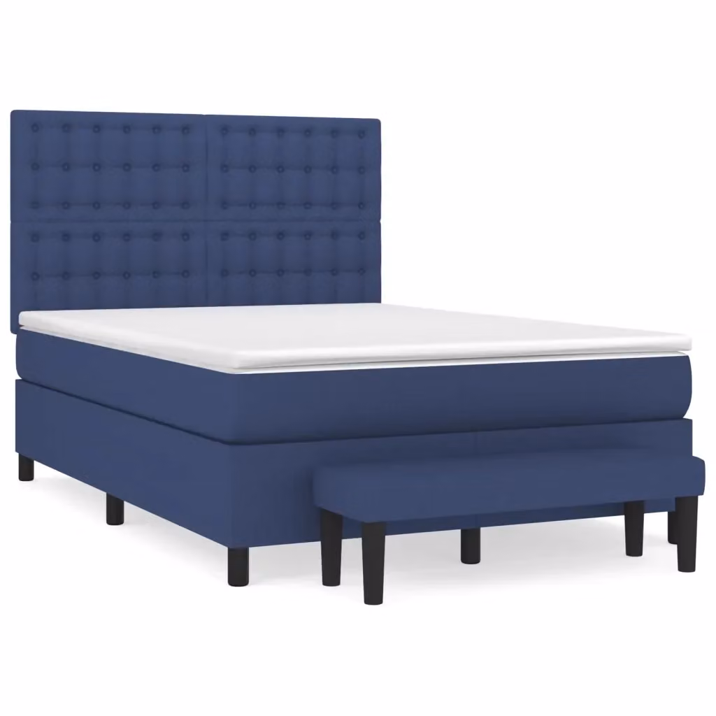 Letto Ibrido con Giroletto a Molle e Materasso vidaXL, Blu e Bianco, L/P/H: 140 x 190 x 5 cm – 2