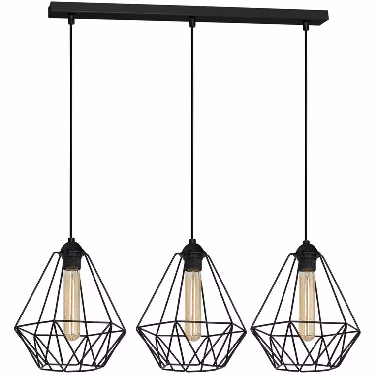Lampada a filo da parete nera x3 LOFT