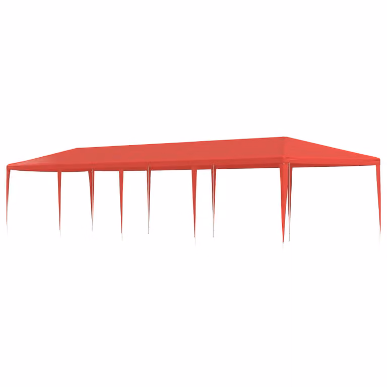 Tenda Party vidaXL Rossa in PE e Acciaio L: 1200 cm, P: 300 cm, H: 255 cm