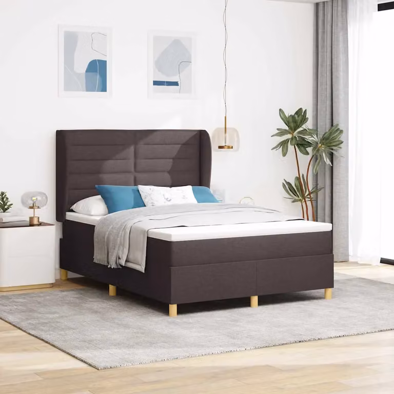 Letto ibrido con materasso vidaXL in tessuto marrone, L 140 x P 200 cm