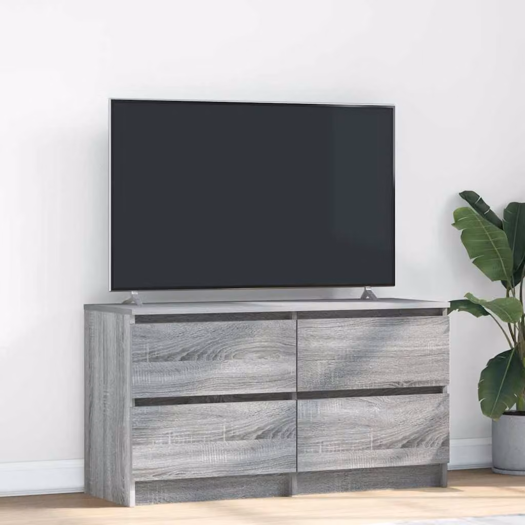 Mobile TV vidaXL in legno multistrato grigio Sonoma, L 100 x P 35 x H 54 cm