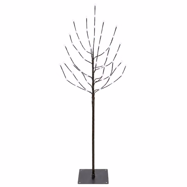 vidaXL Albero di Natale LED Nero 120 cm Acciaio 100 LED