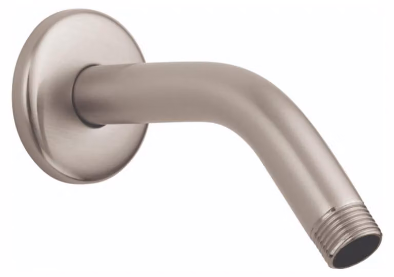 Braccio doccia moderno da 6 pollici, finitura nickel spazzolato, marca hansgrohe, per montaggio a parete