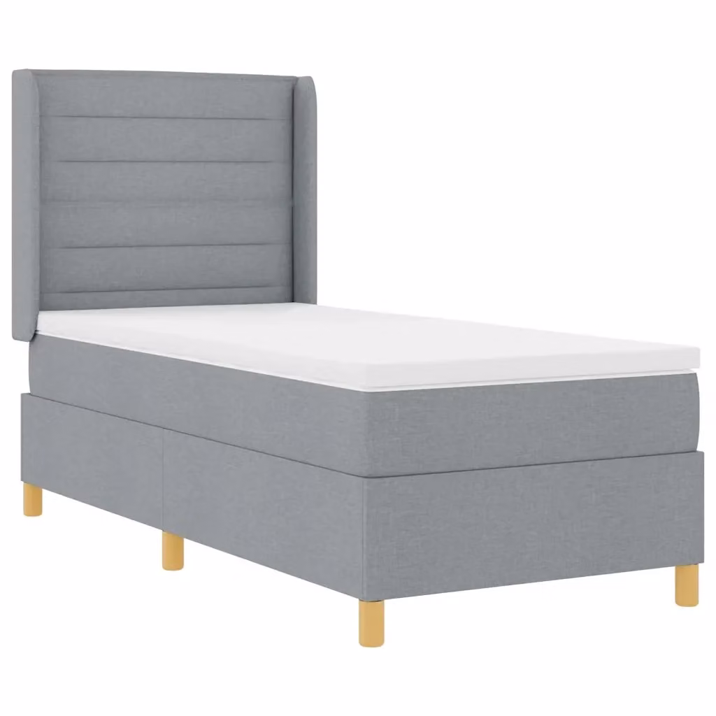 Letto a molle con strisce LED e porta USB vidaXL in tessuto grigio L: 80 cm, P: 200 cm – 2