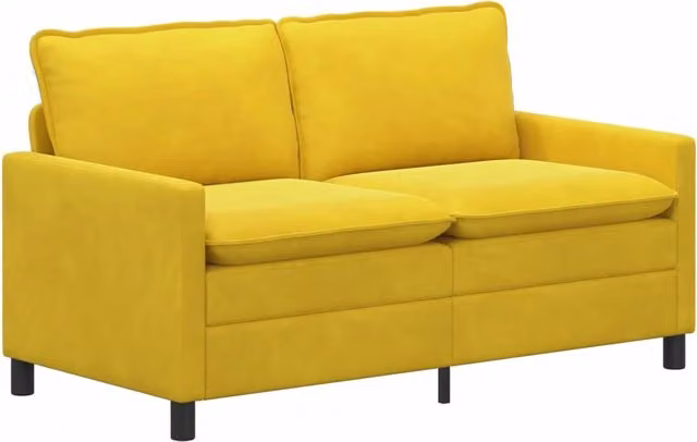 Divano | Divano da soggiorno | Sofa Giallo 156 x 81 x 87,5 cm Velluto