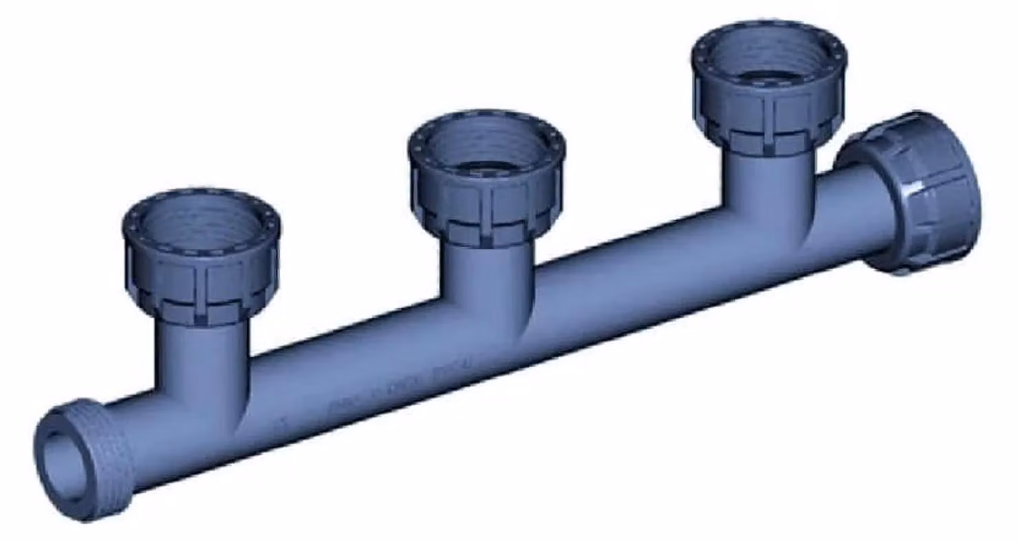 Distributore PVC 1 pollice, 3 Uscite - Raccordo Irrigazione