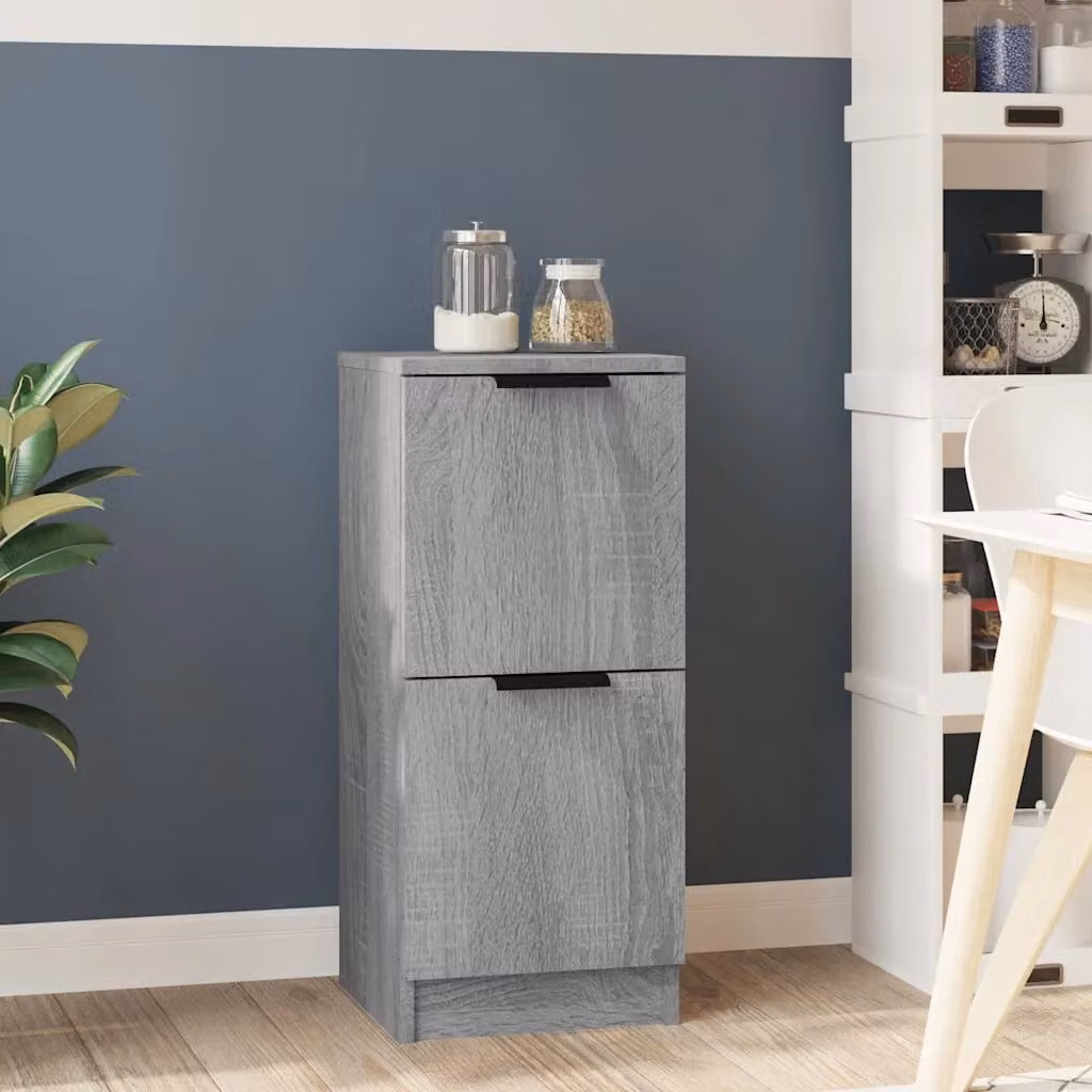 Credenza vidaXL in legno multistrato e MDF Grigio Sonoma, design minimalista, L/P/H: 30 x 30 x 70 cm