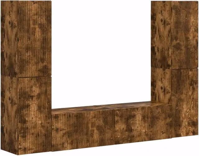 Set mobile TV 6 pz | Armadietto TV | Mobile Porta TV Rovere fum¨¦ Legno multistrato