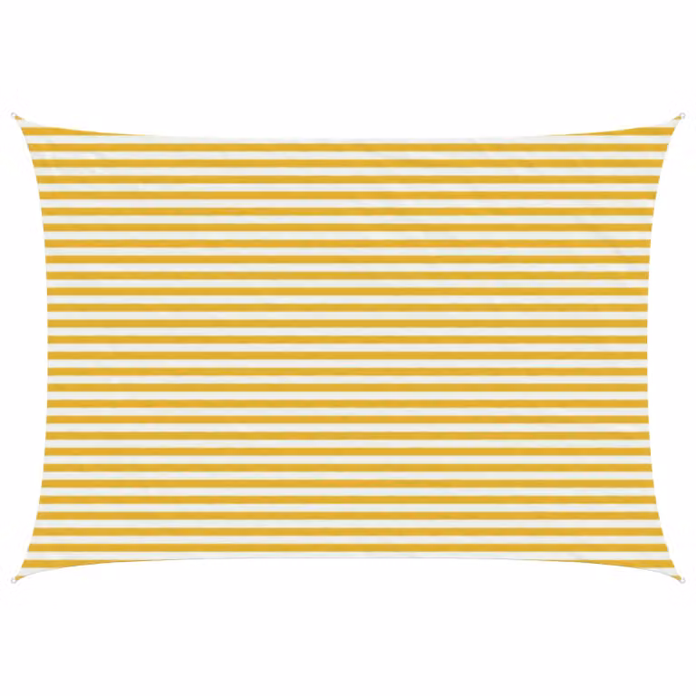 Telo Ombra Rettangolare vidaXL in HDPE Giallo e Bianco 3,5 x 4,5 m