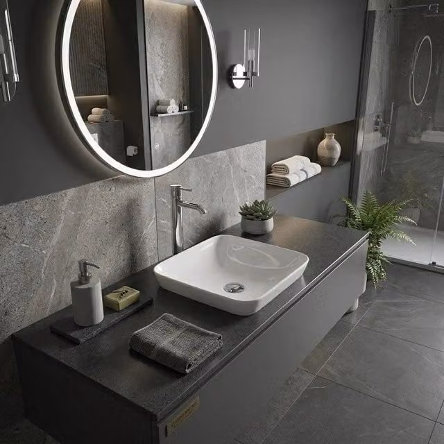 Lavabo da incasso quadrato in ceramica Rak Ceramics Bianco L/P/H: 36 x 36 x 36 cm