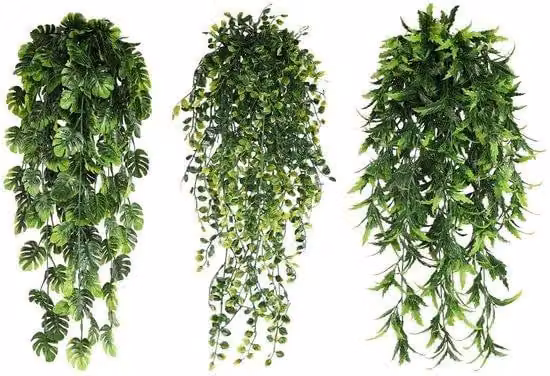Pianta rampicante artificiale, set da 3 pezzi, 65 cm; Piante artificiali; Rampicante verde; Plastica; Giardino; Balcone; Ufficio; Feste; Decorazione da parete