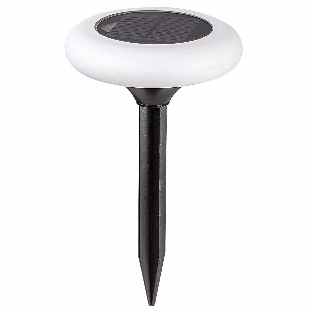 Rabalux 7069 Luce solare Haiti, 0,6W, 10lm, nero-grigio-bianco, rotonda, da incasso, rgb, ø140mm