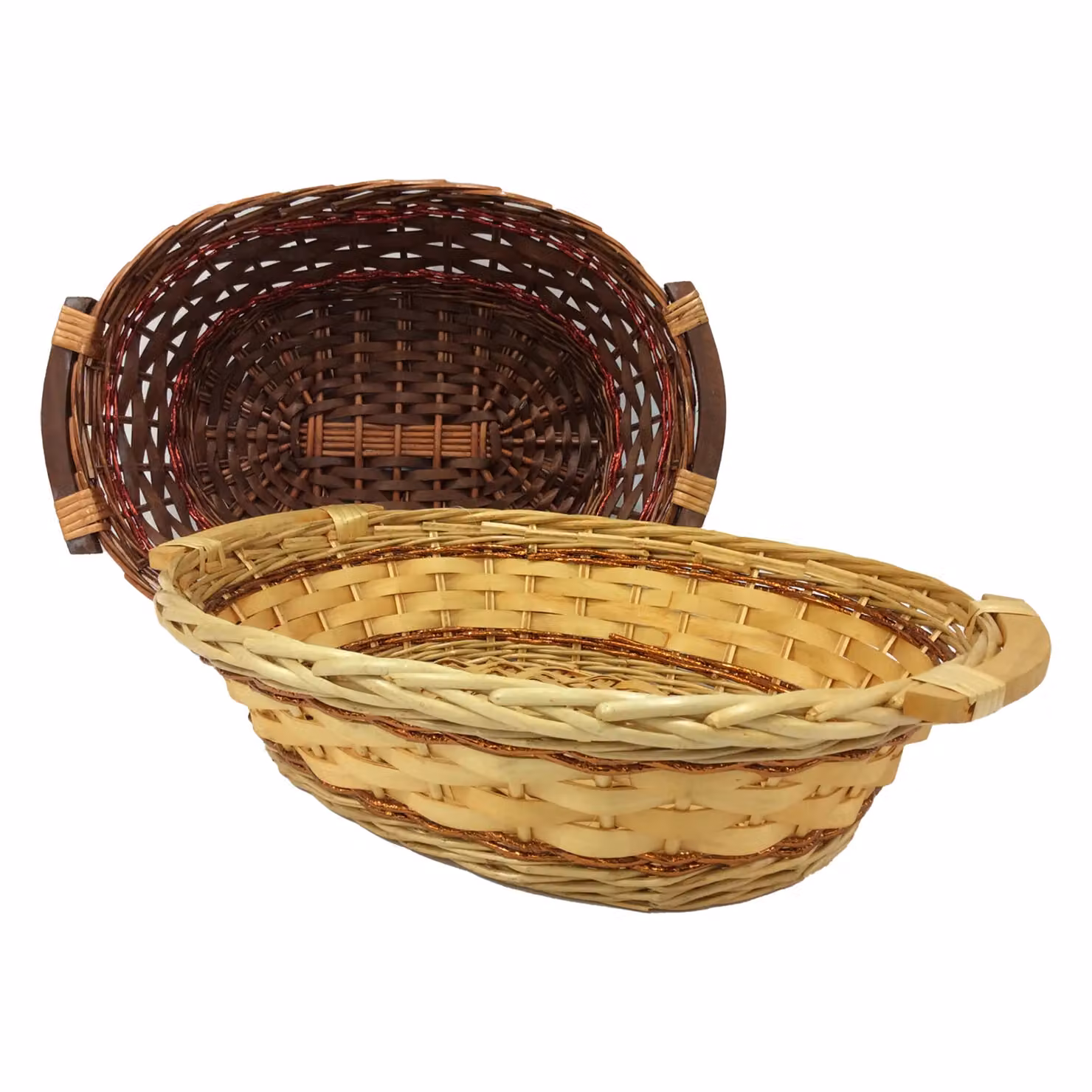 Cesta con manici in salice e corda marrone Vestiamo Casa L: 50 cm, P: 40 cm, H: 12 cm