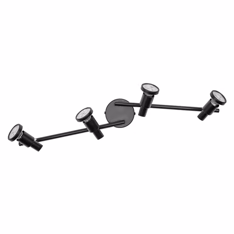 LEDVANCE LED SPOT GU10 4 x 3,4W, 920lm, nero, temperatura di colore 2.700K, colore della luce bianco caldo, design senza tempo, lampada LED sostituibile, ideale per interni, CRI 90, teste regolabili