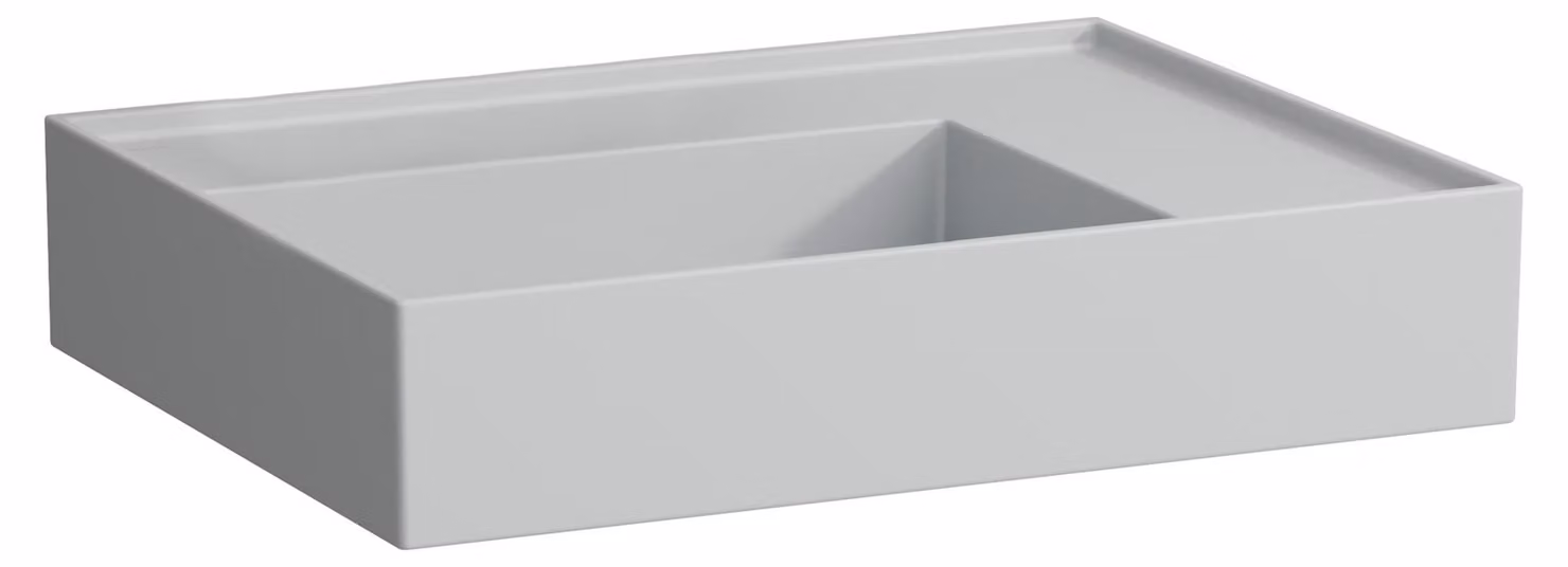 LAUFEN Kartell lavabo, sans trou pour robinet, sans trop-plein, tablette à droite, 600x460mm, H8103347591121, H8103347591121