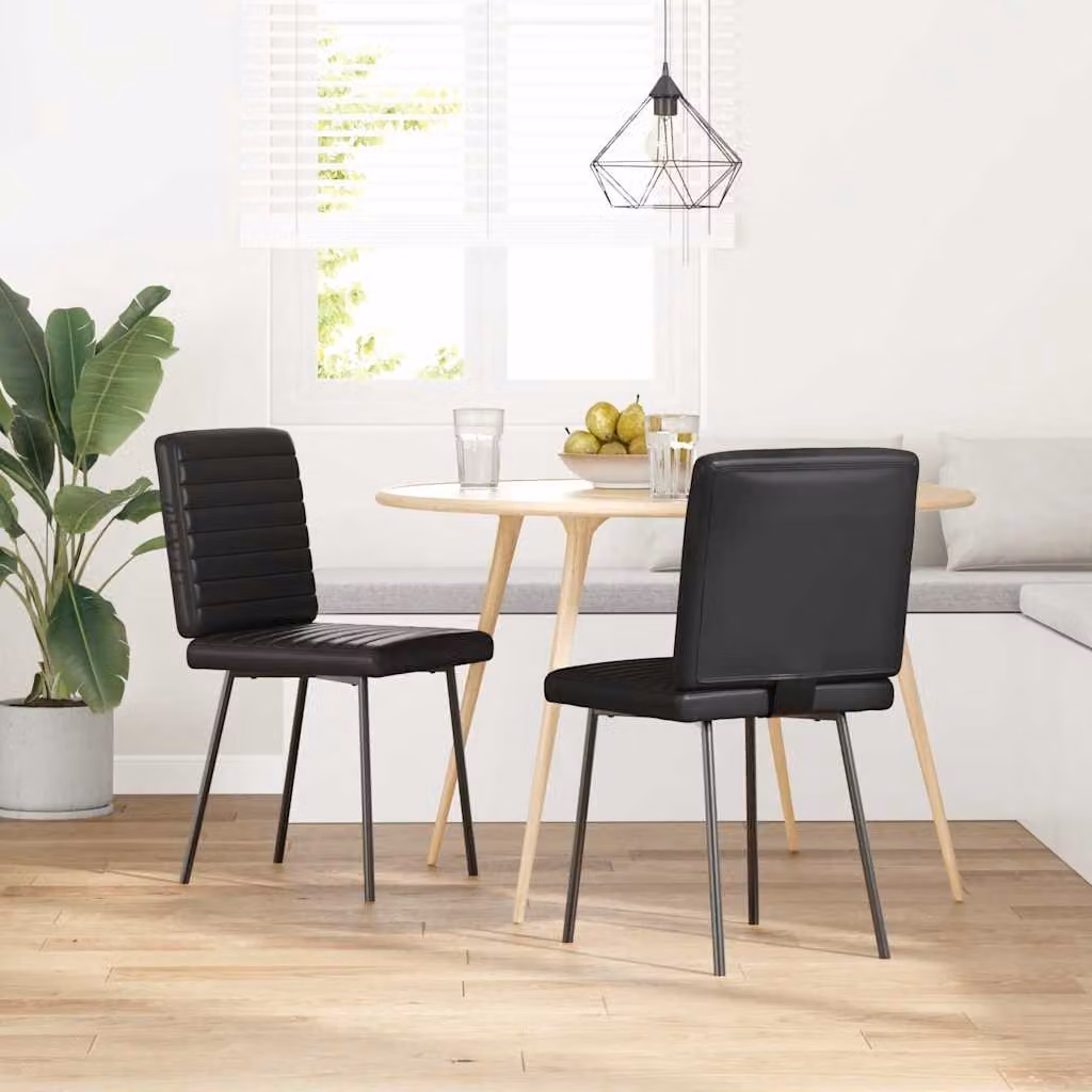 vidaXL Sedie da Pranzo 2 pz Nere in Similpelle