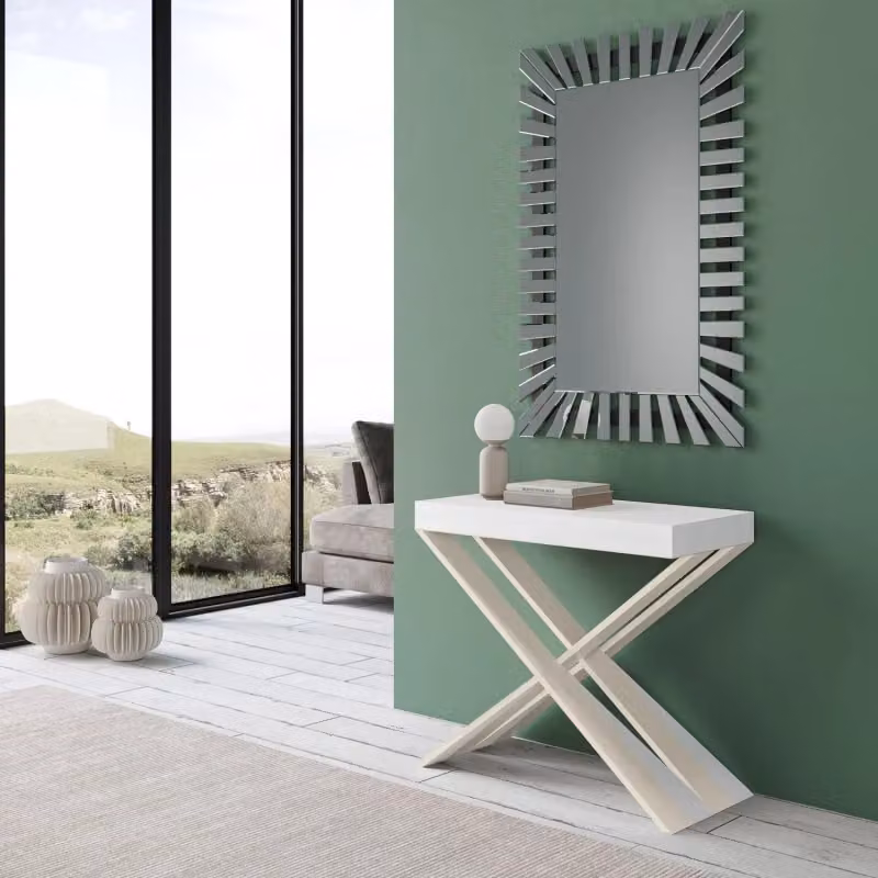 Consolle allungabile Itamoby Diago Small in bianco frassino con telaio bianco L/P/H: 90 x 40 x 77 cm / 196 x 40 x 77 cm – 2