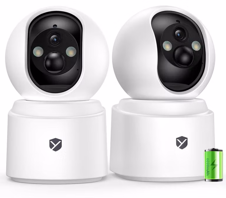 Telecamera di sicurezza wireless - Risoluzione 2,5K, 4 MP - Batteria da 6000 mAh - Per uso interno - Telecamera Wi-Fi