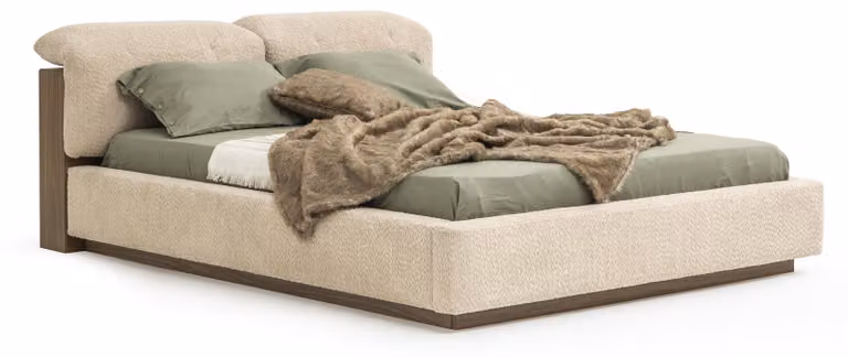 Comodo letto beige per un sonno riposante e una camera da letto elegante