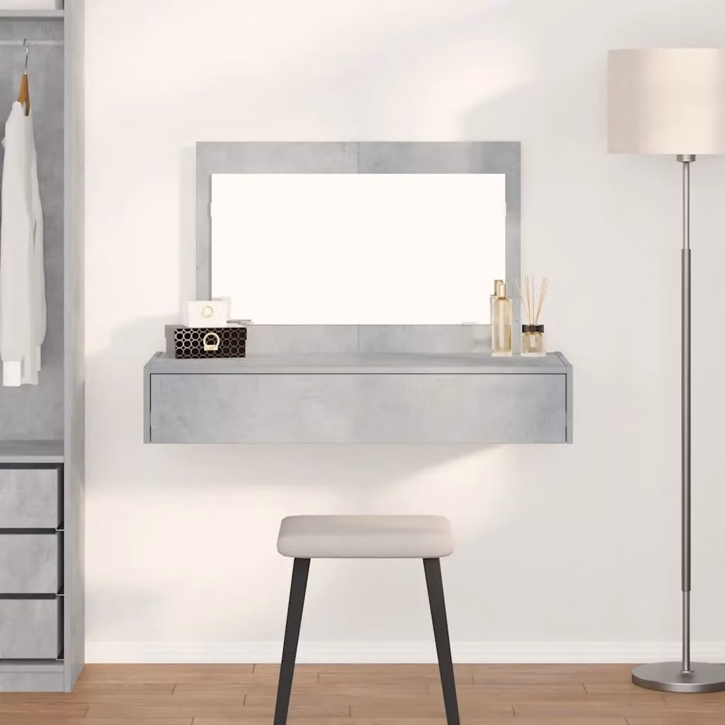 vidaXL Tavolo da Trucco Moderno Grigio in MDF L/P/H: 100 x 40 x 70 cm