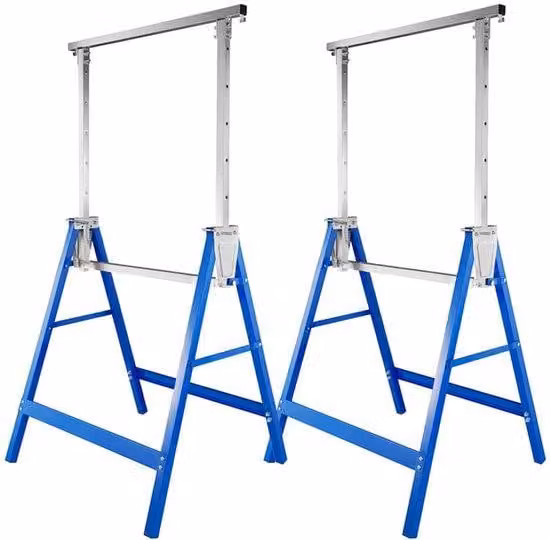 6 cavalletti da lavoro, cavalletti pieghevoli, cavalletti con base fino a 200 kg, 7 pezzi