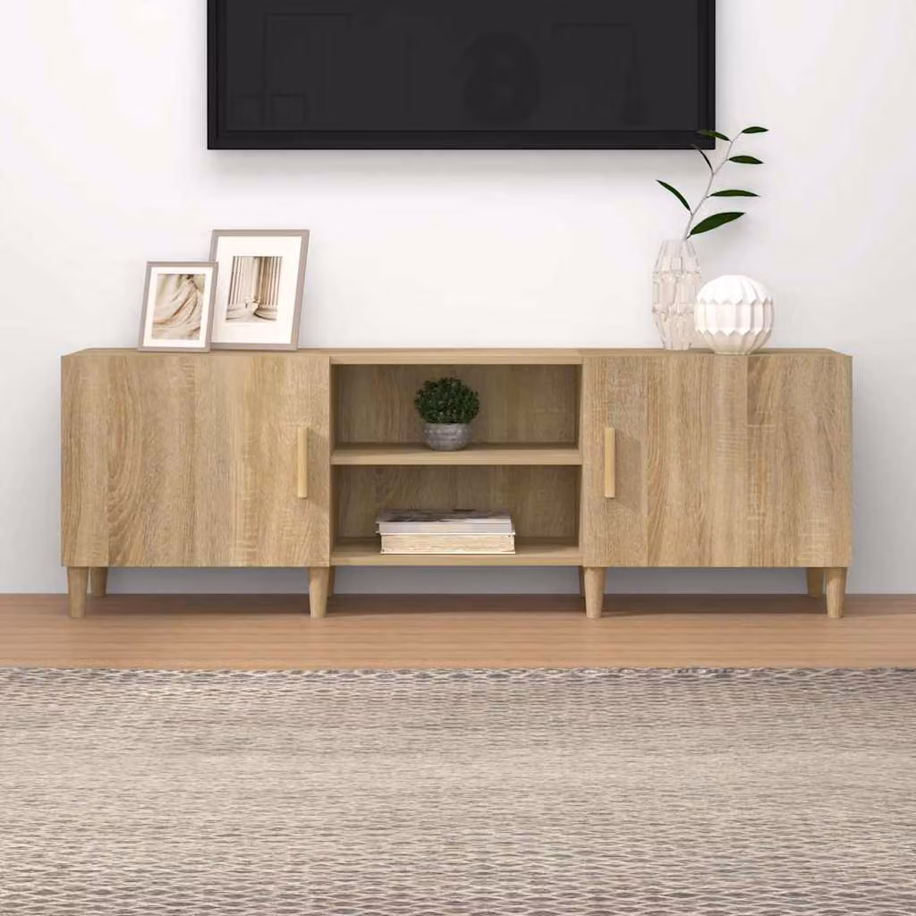 vidaXL Mobile Porta TV Rovere Sonoma Marrone in Legno e MDF L 150 cm x P 30 cm x H 50 cm