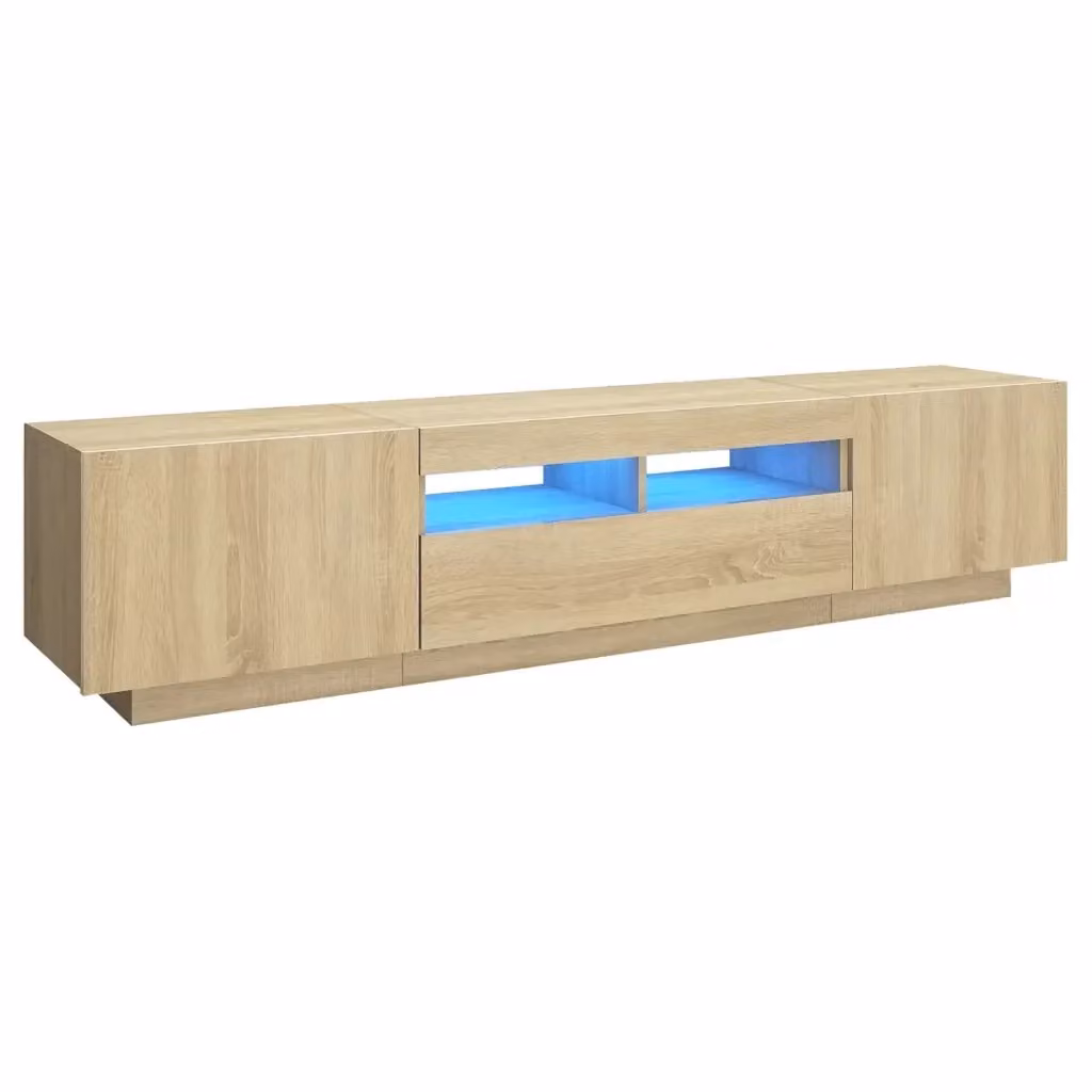 Mobile Porta TV Moderno DESIGN IN con Luci LED Integrate, Colore Marrone e Beige, L 180 x P 35 x H 40 cm – 2