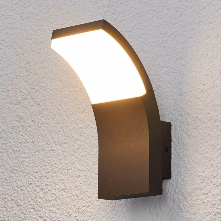 Applique da esterni a LED Timm Lucande, Nero, Alluminio, Moderno, Applique LED da esterni